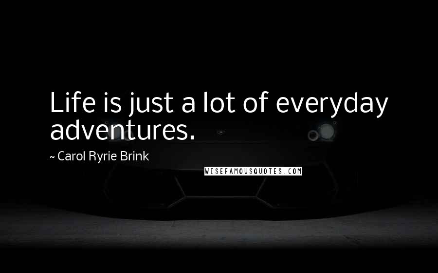 Carol Ryrie Brink Quotes: Life is just a lot of everyday adventures.