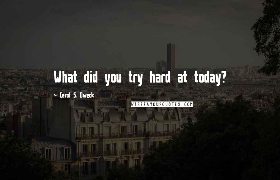 Carol S. Dweck Quotes: What did you try hard at today?