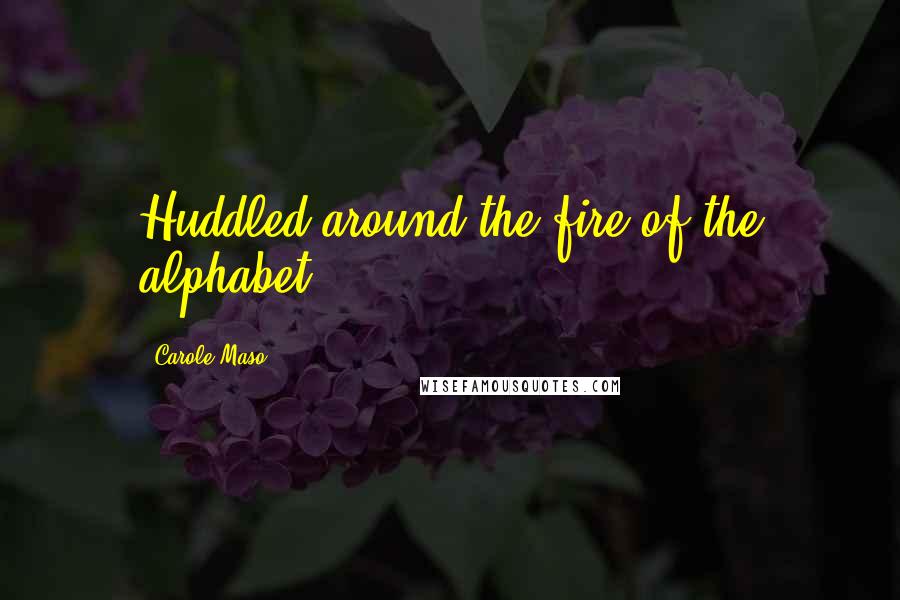 Carole Maso Quotes: Huddled around the fire of the alphabet...