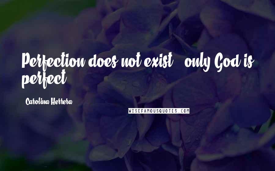Carolina Herrera Quotes: Perfection does not exist - only God is perfect.