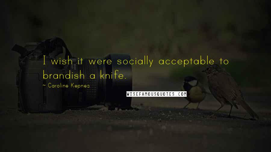 Caroline Kepnes Quotes: I wish it were socially acceptable to brandish a knife.