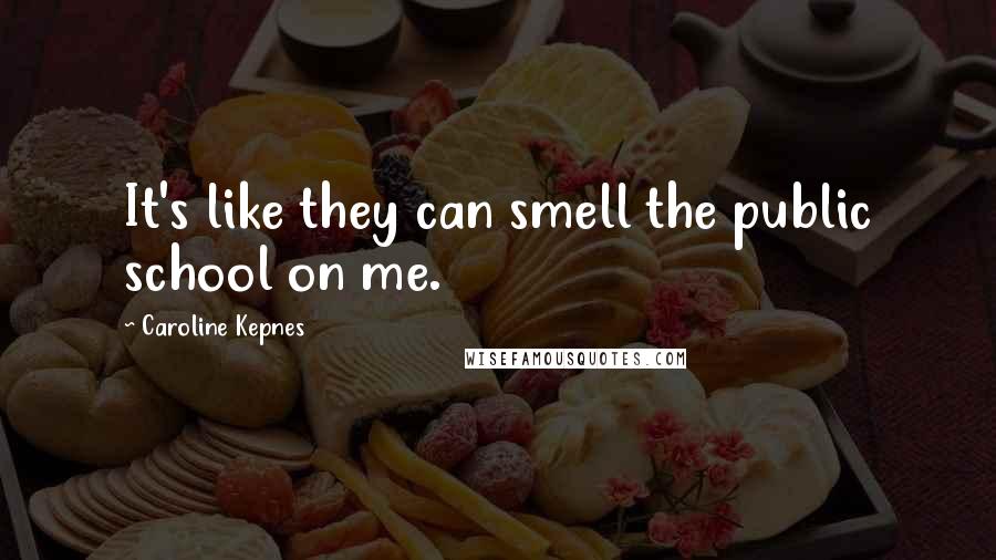 Caroline Kepnes Quotes: It's like they can smell the public school on me.