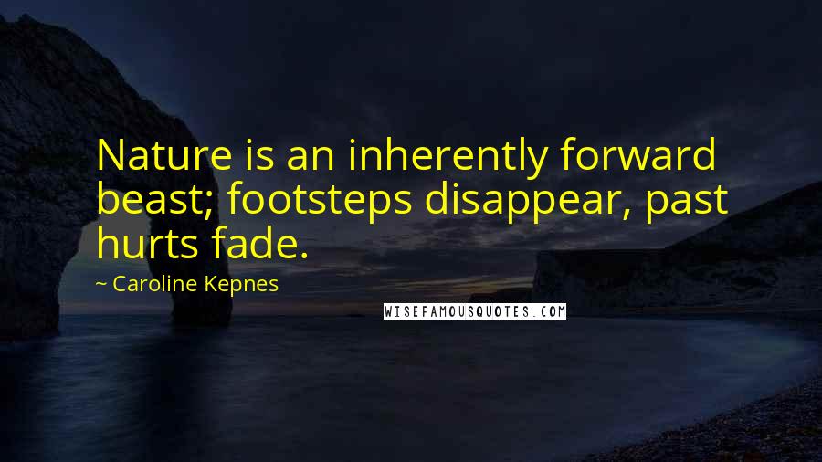 Caroline Kepnes Quotes: Nature is an inherently forward beast; footsteps disappear, past hurts fade.