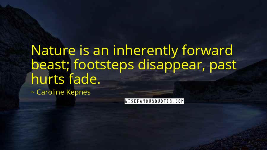 Caroline Kepnes Quotes: Nature is an inherently forward beast; footsteps disappear, past hurts fade.