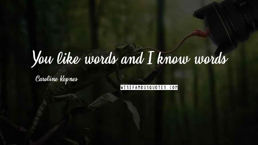 Caroline Kepnes Quotes: You like words and I know words