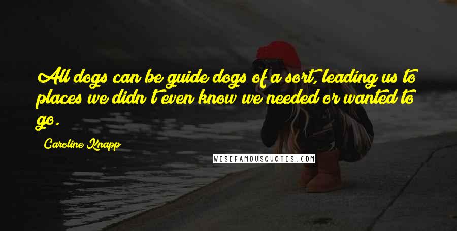 Caroline Knapp Quotes: All dogs can be guide dogs of a sort, leading us to places we didn't even know we needed or wanted to go.