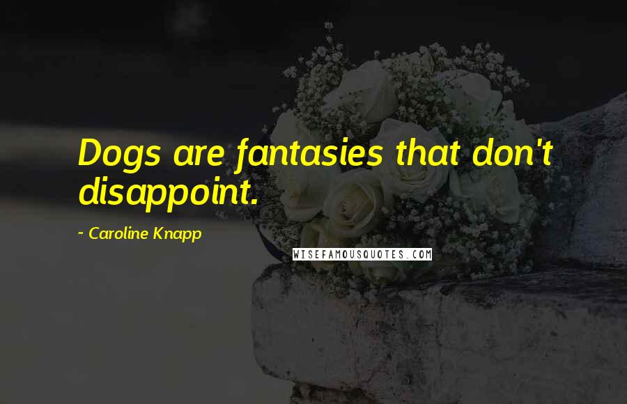Caroline Knapp Quotes: Dogs are fantasies that don't disappoint.