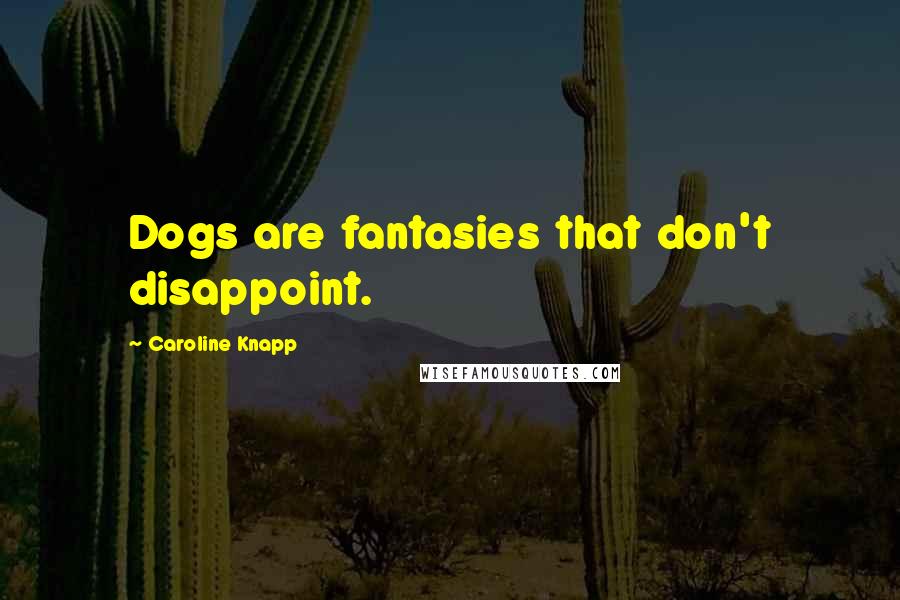 Caroline Knapp Quotes: Dogs are fantasies that don't disappoint.