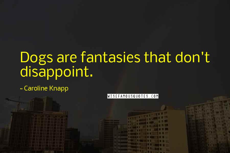 Caroline Knapp Quotes: Dogs are fantasies that don't disappoint.