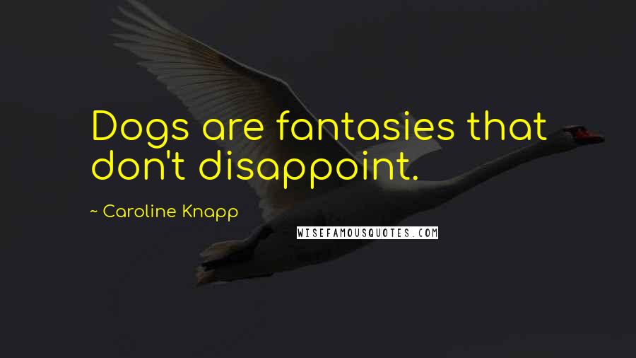 Caroline Knapp Quotes: Dogs are fantasies that don't disappoint.