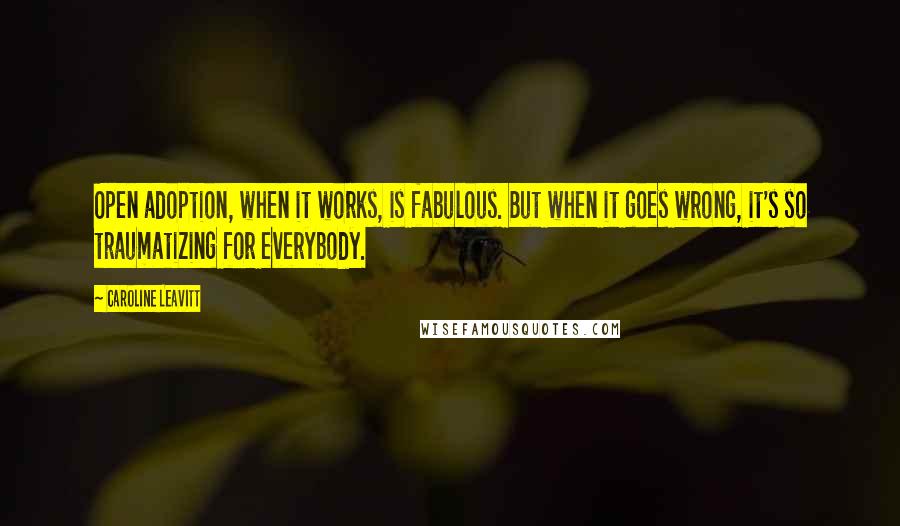 Caroline Leavitt Quotes: Open adoption, when it works, is fabulous. But when it goes wrong, it's so traumatizing for everybody.