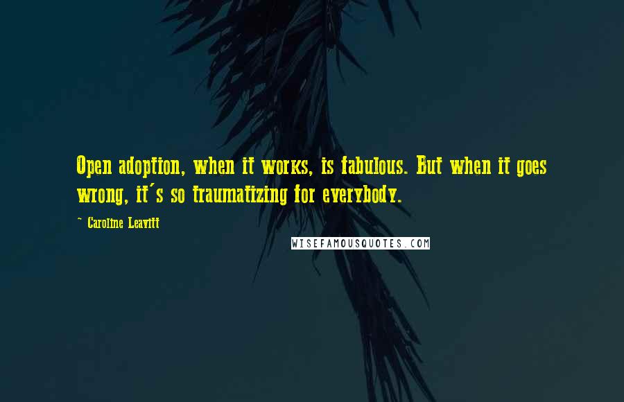 Caroline Leavitt Quotes: Open adoption, when it works, is fabulous. But when it goes wrong, it's so traumatizing for everybody.