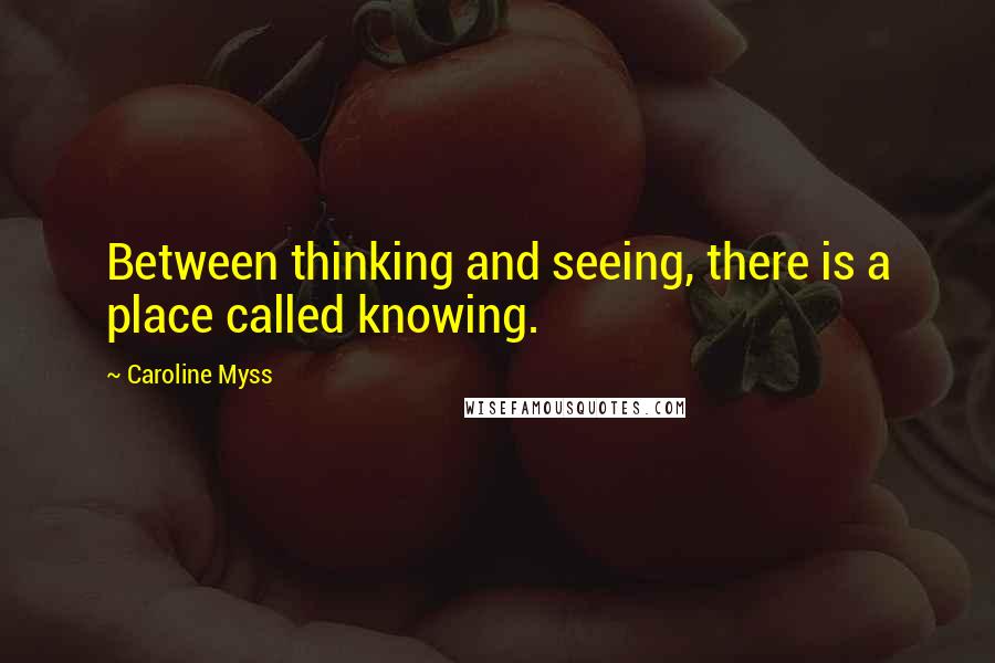 Caroline Myss Quotes: Between thinking and seeing, there is a place called knowing.