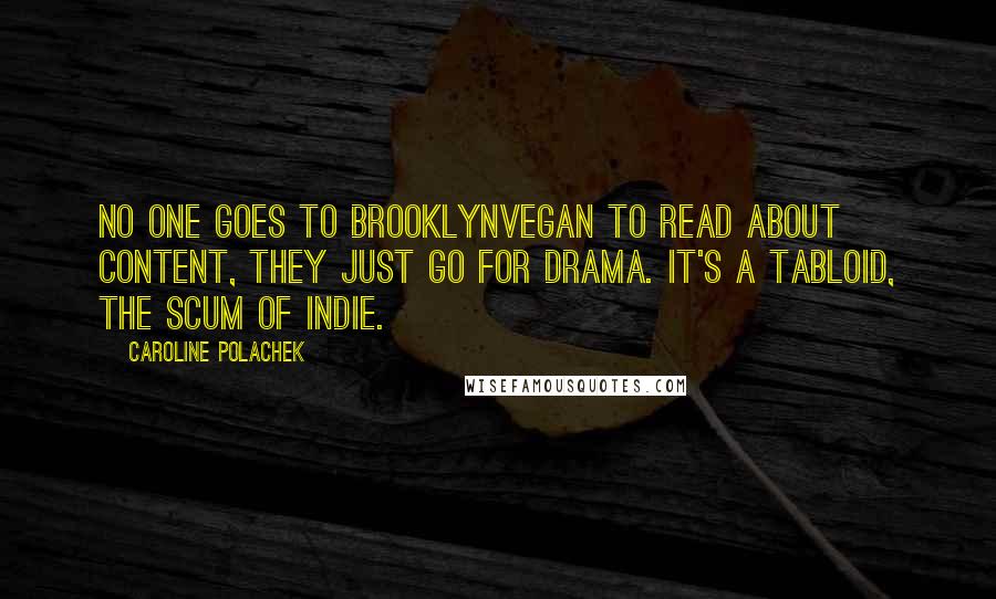Caroline Polachek Quotes: No one goes to BrooklynVegan to read about content, they just go for drama. It's a tabloid, the scum of indie.