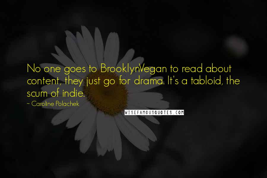 Caroline Polachek Quotes: No one goes to BrooklynVegan to read about content, they just go for drama. It's a tabloid, the scum of indie.