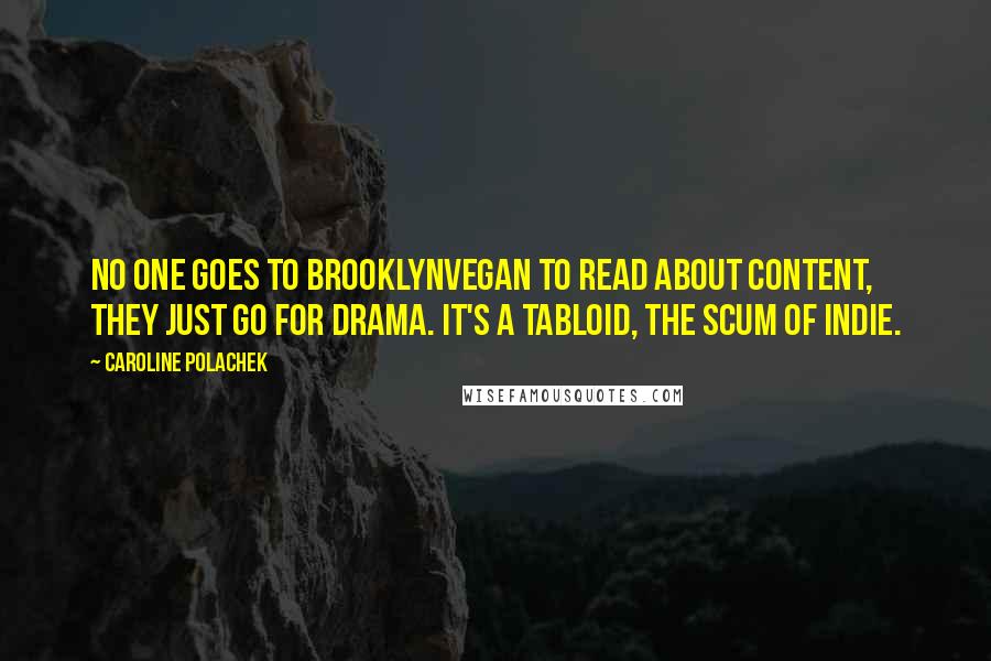 Caroline Polachek Quotes: No one goes to BrooklynVegan to read about content, they just go for drama. It's a tabloid, the scum of indie.