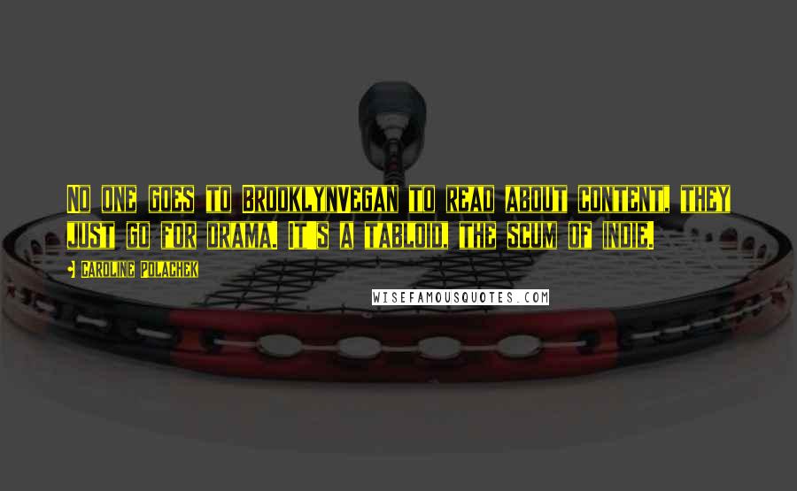 Caroline Polachek Quotes: No one goes to BrooklynVegan to read about content, they just go for drama. It's a tabloid, the scum of indie.