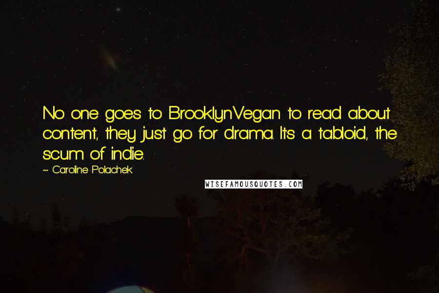 Caroline Polachek Quotes: No one goes to BrooklynVegan to read about content, they just go for drama. It's a tabloid, the scum of indie.