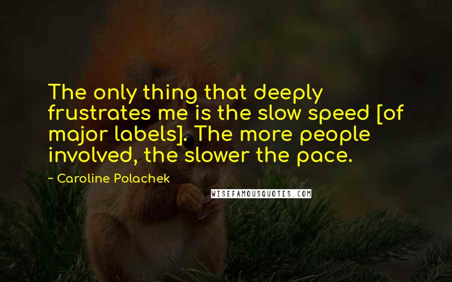 Caroline Polachek Quotes: The only thing that deeply frustrates me is the slow speed [of major labels]. The more people involved, the slower the pace.