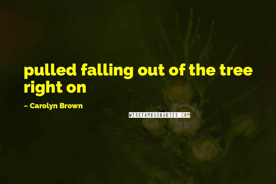 Carolyn Brown Quotes: pulled falling out of the tree right on