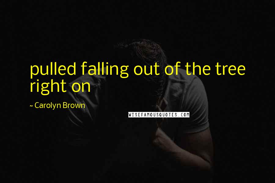 Carolyn Brown Quotes: pulled falling out of the tree right on