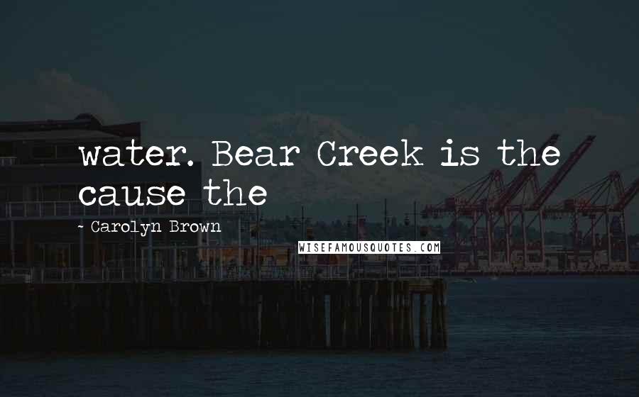 Carolyn Brown Quotes: water. Bear Creek is the cause the