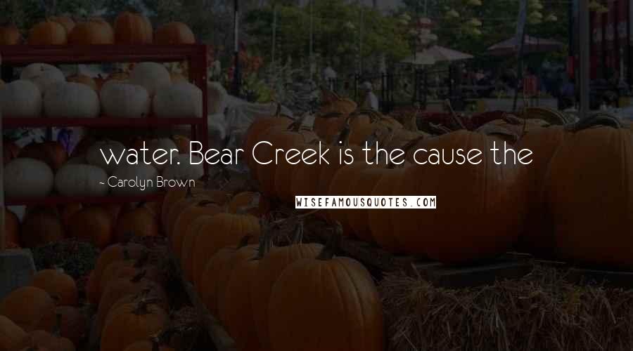 Carolyn Brown Quotes: water. Bear Creek is the cause the