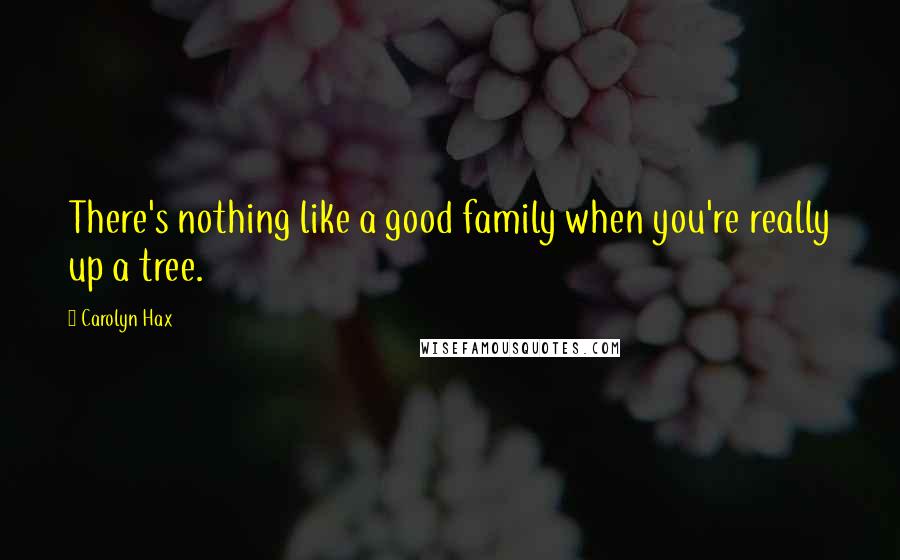 Carolyn Hax Quotes: There's nothing like a good family when you're really up a tree.