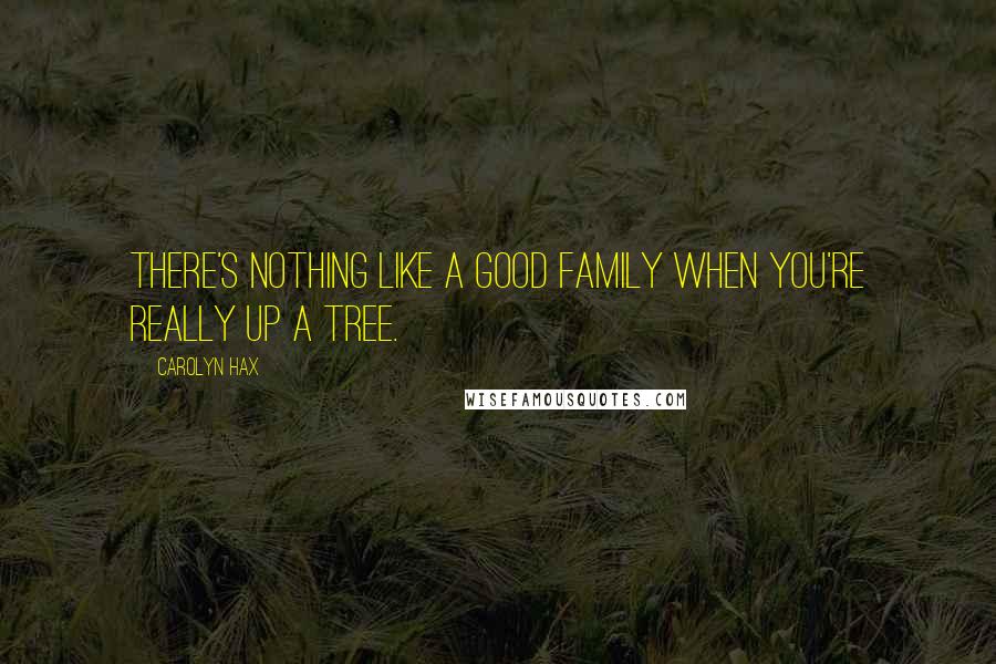 Carolyn Hax Quotes: There's nothing like a good family when you're really up a tree.