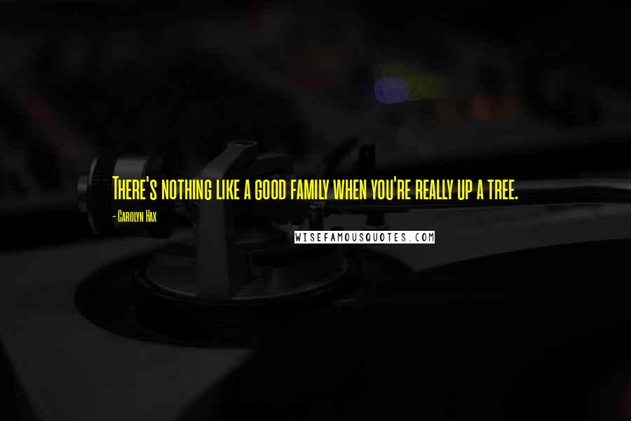 Carolyn Hax Quotes: There's nothing like a good family when you're really up a tree.