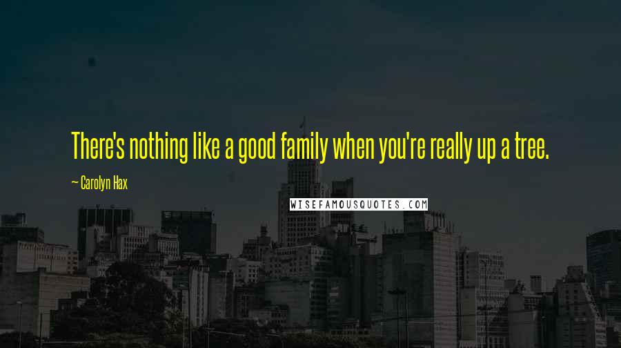 Carolyn Hax Quotes: There's nothing like a good family when you're really up a tree.