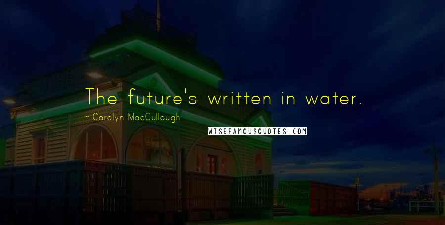 Carolyn MacCullough Quotes: The future's written in water.