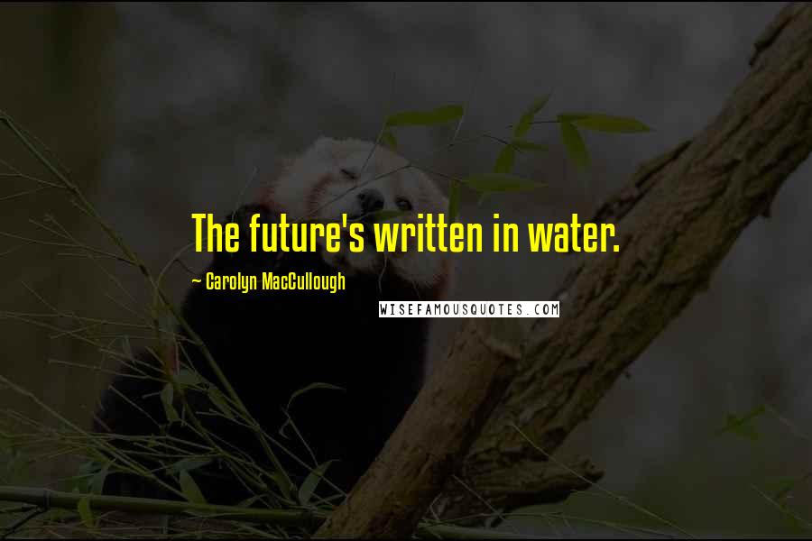 Carolyn MacCullough Quotes: The future's written in water.