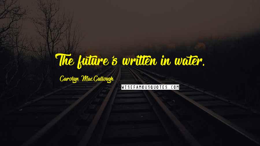 Carolyn MacCullough Quotes: The future's written in water.
