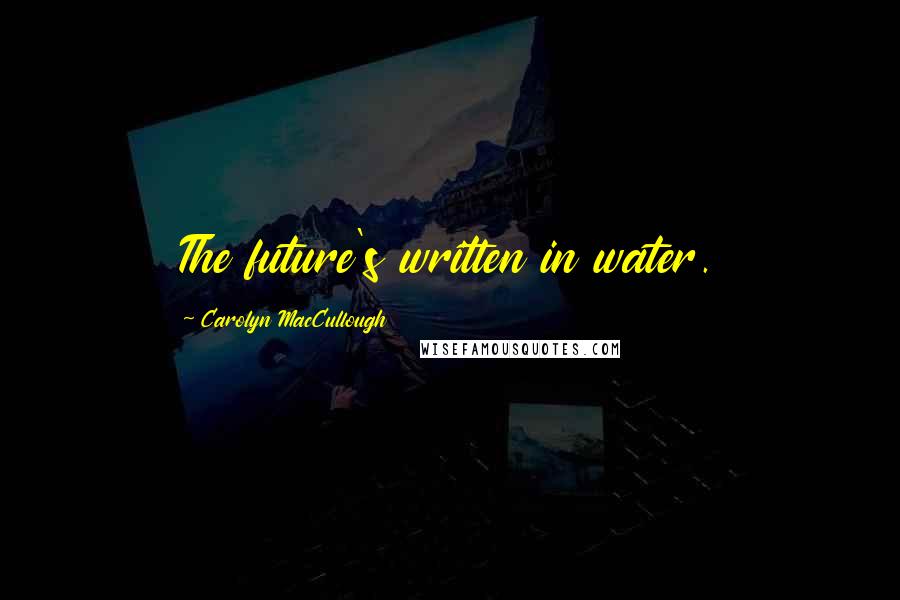 Carolyn MacCullough Quotes: The future's written in water.