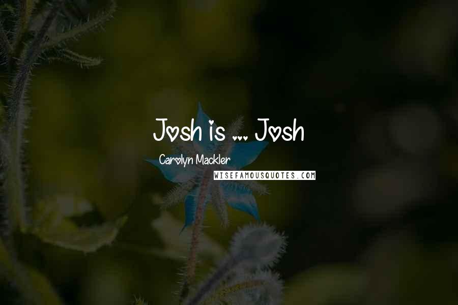 Carolyn Mackler Quotes: Josh is ... Josh