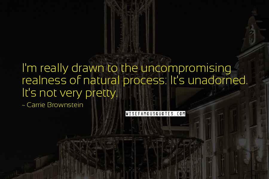 Carrie Brownstein Quotes: I'm really drawn to the uncompromising realness of natural process: It's unadorned. It's not very pretty.