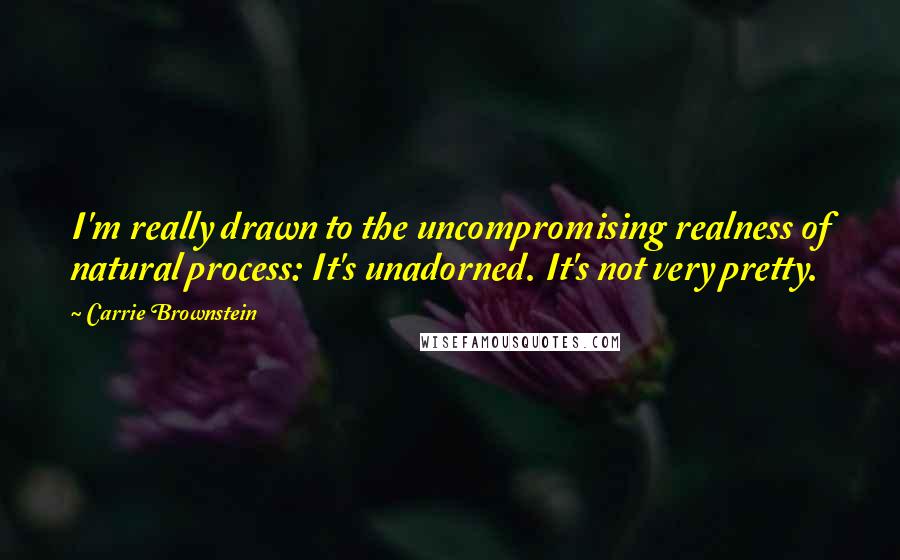 Carrie Brownstein Quotes: I'm really drawn to the uncompromising realness of natural process: It's unadorned. It's not very pretty.