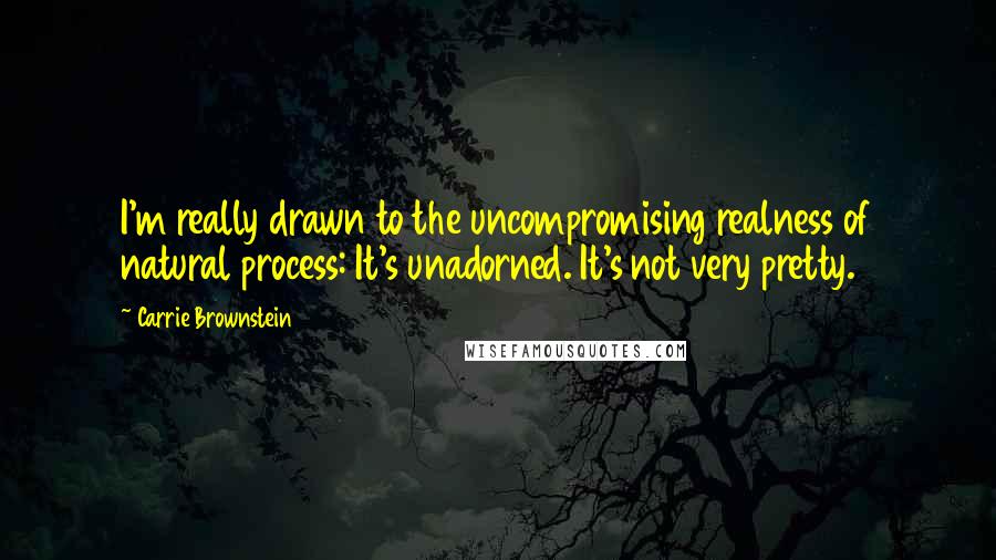 Carrie Brownstein Quotes: I'm really drawn to the uncompromising realness of natural process: It's unadorned. It's not very pretty.