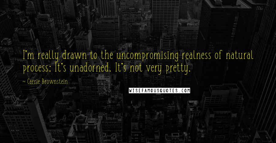 Carrie Brownstein Quotes: I'm really drawn to the uncompromising realness of natural process: It's unadorned. It's not very pretty.