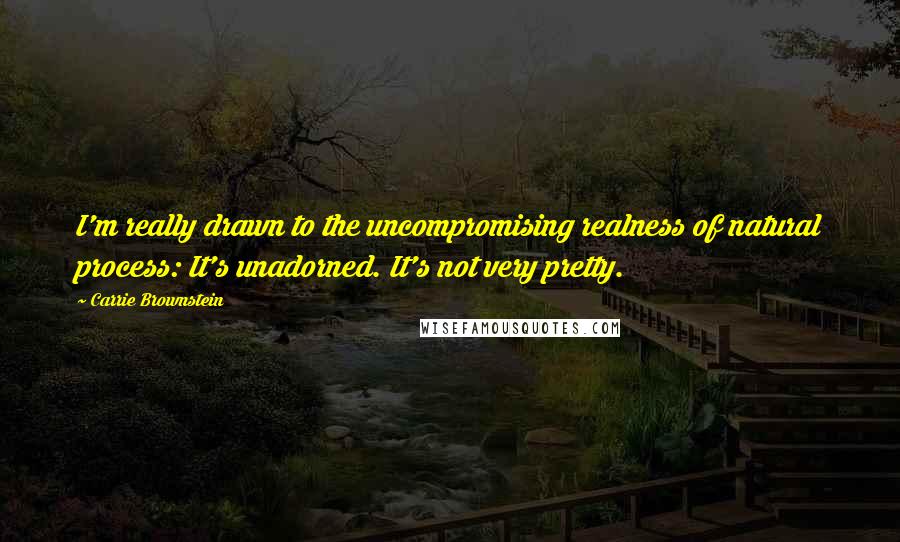 Carrie Brownstein Quotes: I'm really drawn to the uncompromising realness of natural process: It's unadorned. It's not very pretty.