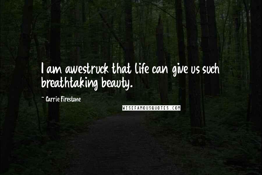 Carrie Firestone Quotes: I am awestruck that life can give us such breathtaking beauty.