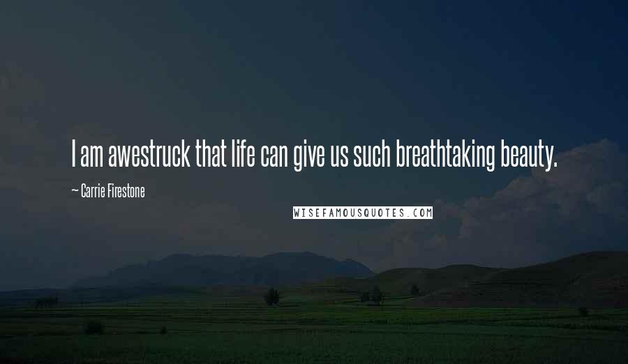 Carrie Firestone Quotes: I am awestruck that life can give us such breathtaking beauty.