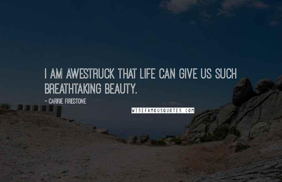 Carrie Firestone Quotes: I am awestruck that life can give us such breathtaking beauty.