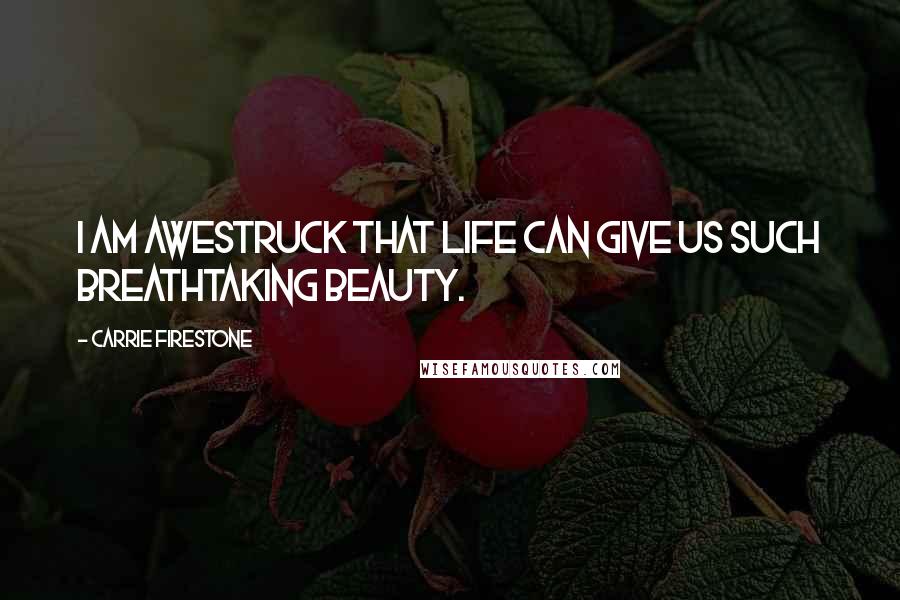 Carrie Firestone Quotes: I am awestruck that life can give us such breathtaking beauty.