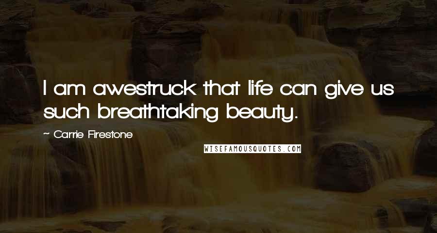 Carrie Firestone Quotes: I am awestruck that life can give us such breathtaking beauty.