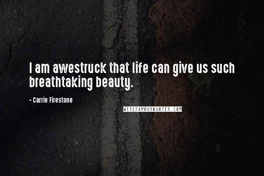 Carrie Firestone Quotes: I am awestruck that life can give us such breathtaking beauty.