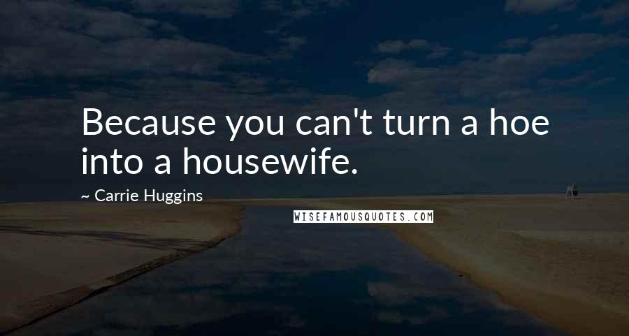 Carrie Huggins Quotes: Because you can't turn a hoe into a housewife.