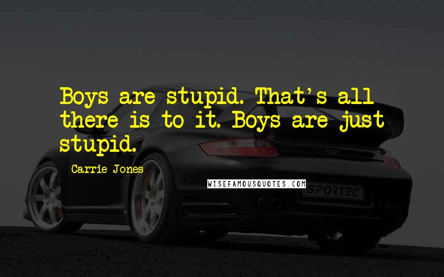 Carrie Jones Quotes: Boys are stupid. That's all there is to it. Boys are just stupid.