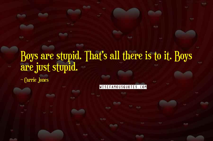 Carrie Jones Quotes: Boys are stupid. That's all there is to it. Boys are just stupid.